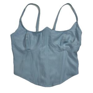 Urban Outfitters Serene Blue Lace-Up Bustier Cami Corset Top Small Coquette